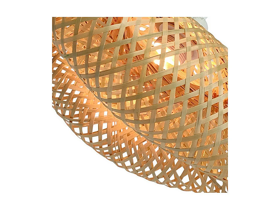 Suspension nature bambou tressé forme coquille MILOS 40cm