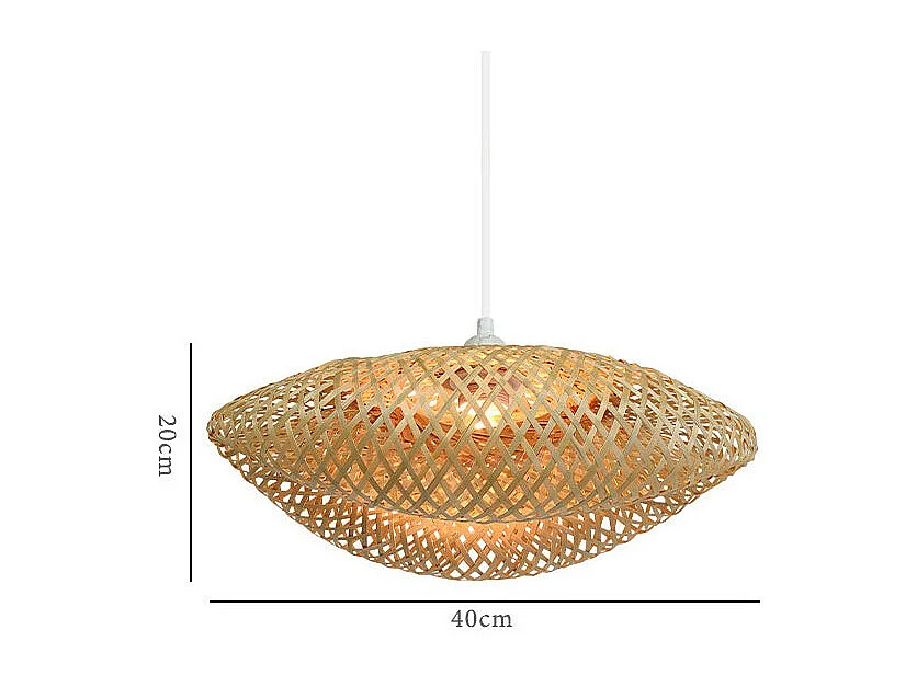 Suspension nature bambou tressé forme coquille MILOS 40cm