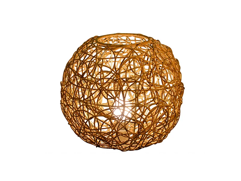 Suspension nature rotin tressé forme boule HYDRA 40cm