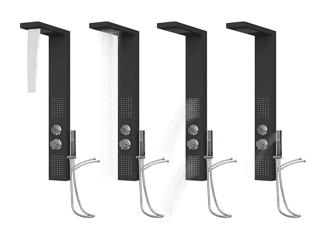 Sistema Pannello Doccia Sistema Pannello Bagno Miscelatore Doccia Pioggia Bagno Getto Interno Casa Alluminio Nero 02_0003120