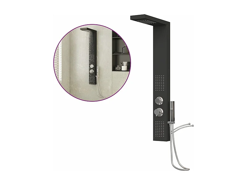 Système de panneau de aluminium noire 15 x 47 x 114 cm 02_0003120