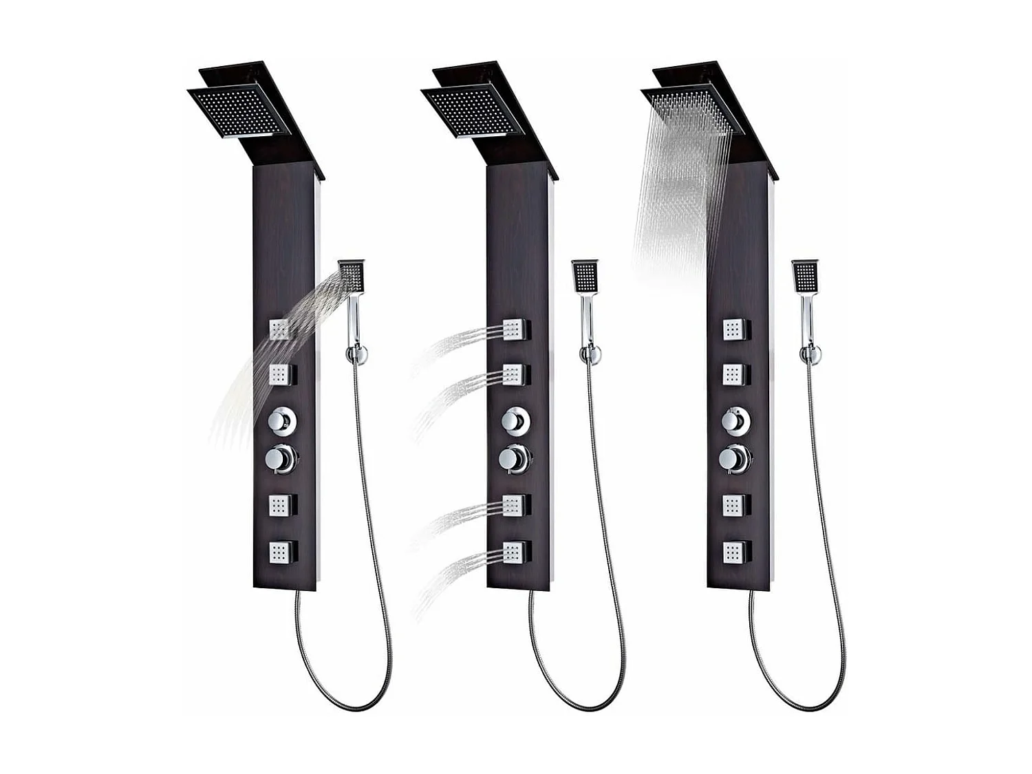 Sistema pannello doccia doccetta bagno WC vetro marrone 02_0003121