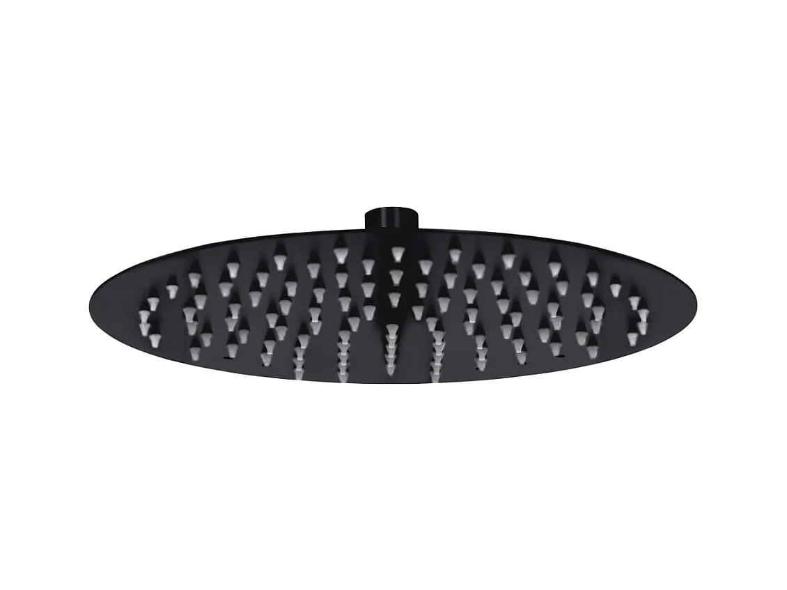 Alcachofa de ducha tipo lluvia Rociador Alcachofa de ducha Alcachofa de ducha de mano Accesorio de baño Acero inoxidable 25 cm Redondo Negro 02_0002073