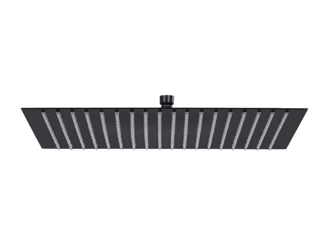 Soffione doccia a pioggia Soffione doccia Soffione doccia a mano Accessorio per il bagno Acciaio inossidabile 50 x 50 cm Quadrato Nero 02_0002081
