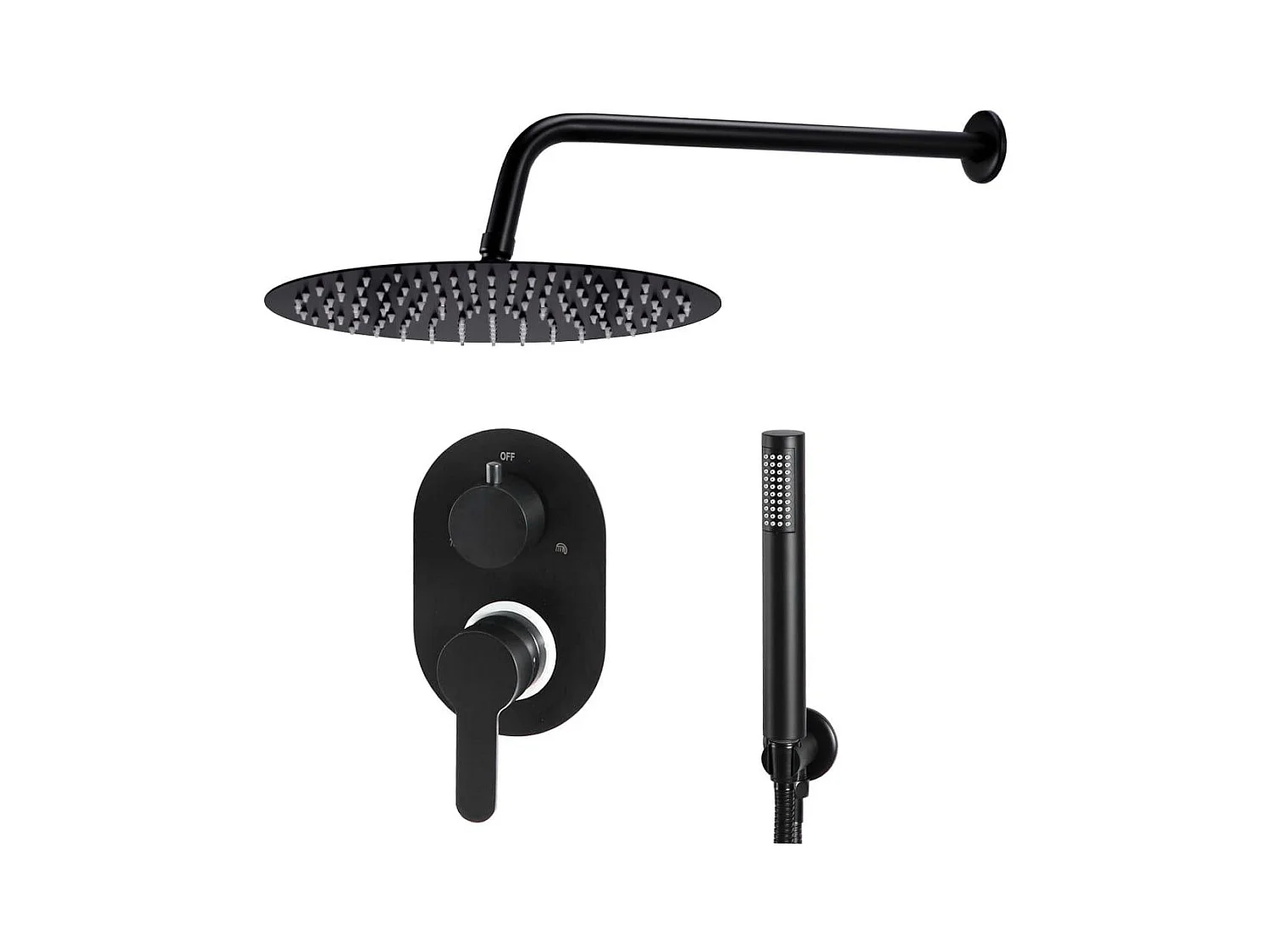 Set completo sistema doccia soffione in acciaio inox nero 02_0003109