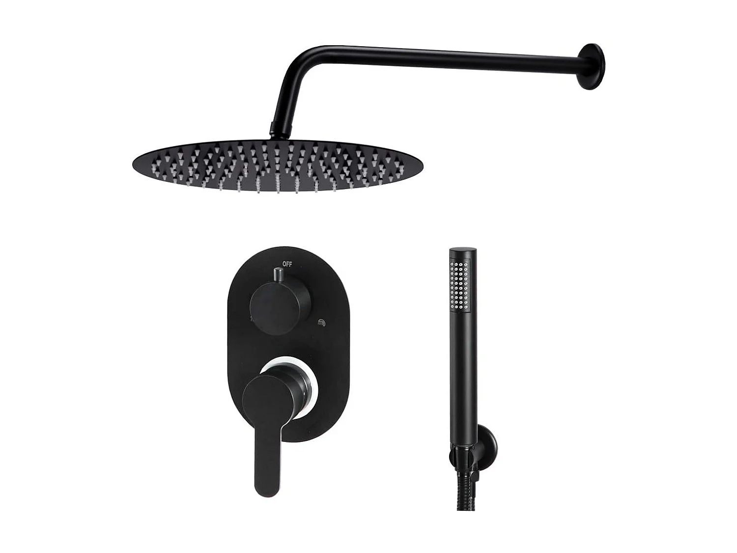 Set completo sistema doccia soffione in acciaio inox nero 02_0003109