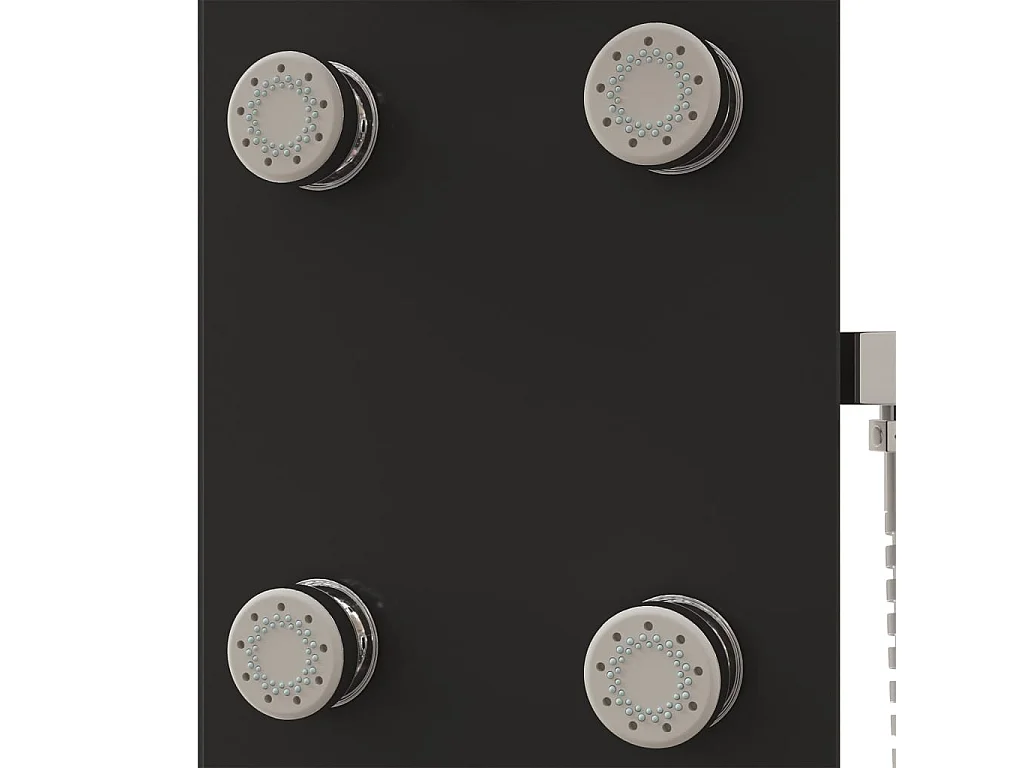 Painel de chuveiro torneira de chuveiro vidro aço inoxidável 130 cm preto 02_0003437