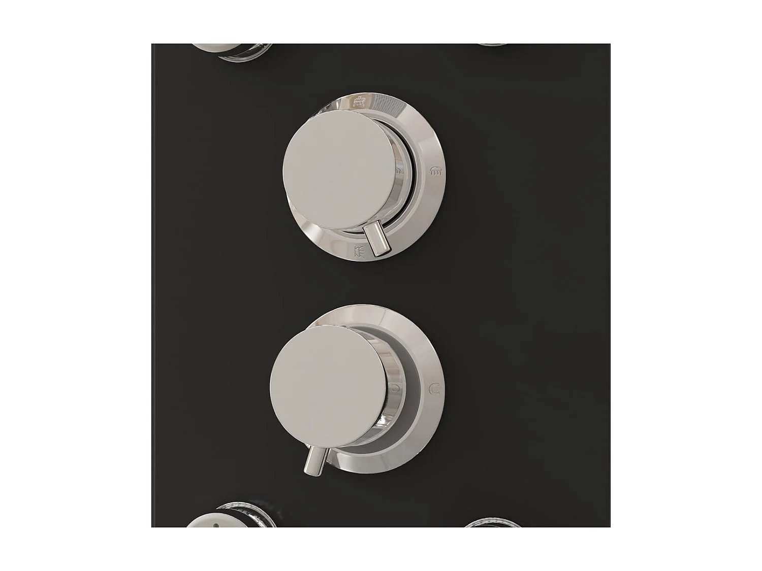 Panel de ducha con rociador grifo cristal acero inoxidable 130 cm negro 02_0003437