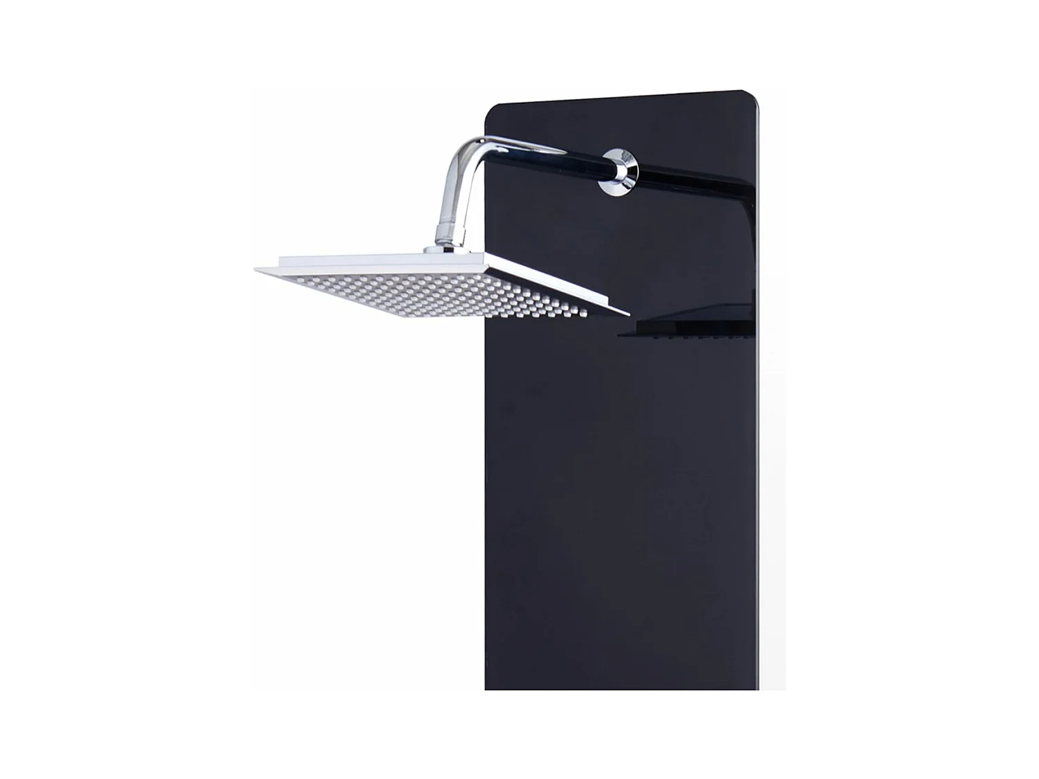 Pannello doccia soffione doccia vetro acciaio inox 130 cm nero 02_0003435