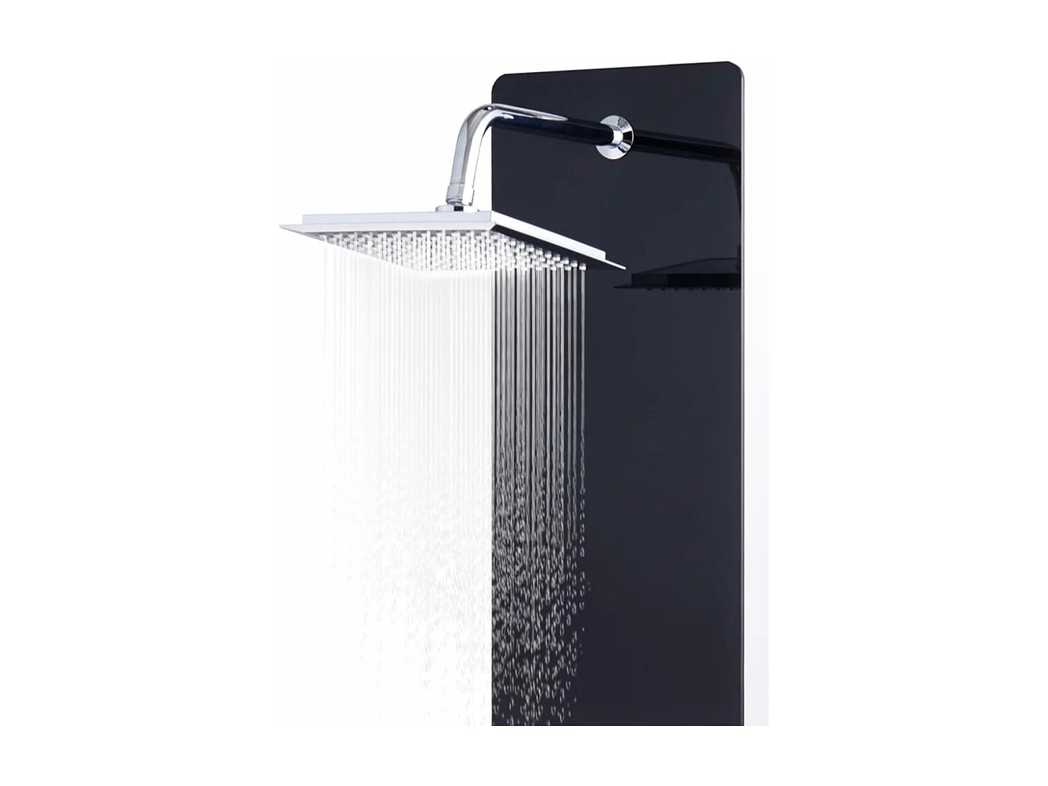 Pannello doccia soffione doccia vetro acciaio inox 130 cm nero 02_0003435