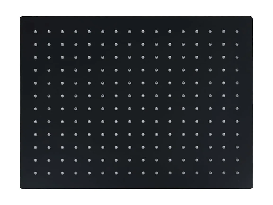 Alcachofa de ducha tipo lluvia Rociador Alcachofa de ducha Alcachofa de ducha de mano Accesorio de baño Acero inoxidable 40 x 30 cm Rectangular Negro 02_0002083