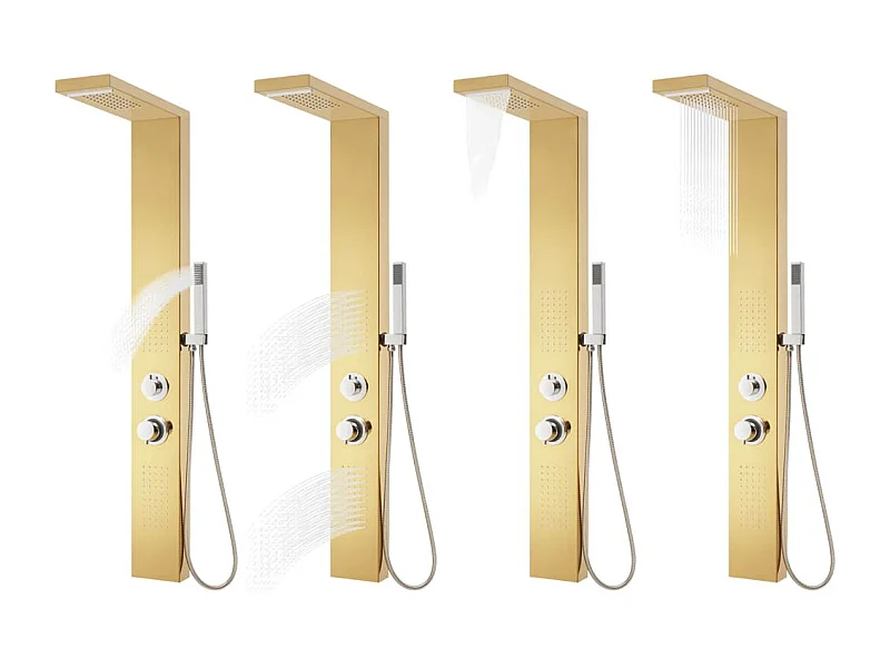 Sistema de painel de chuveiro para banheiro em aço inoxidável 130 cm dourado 02_0003110