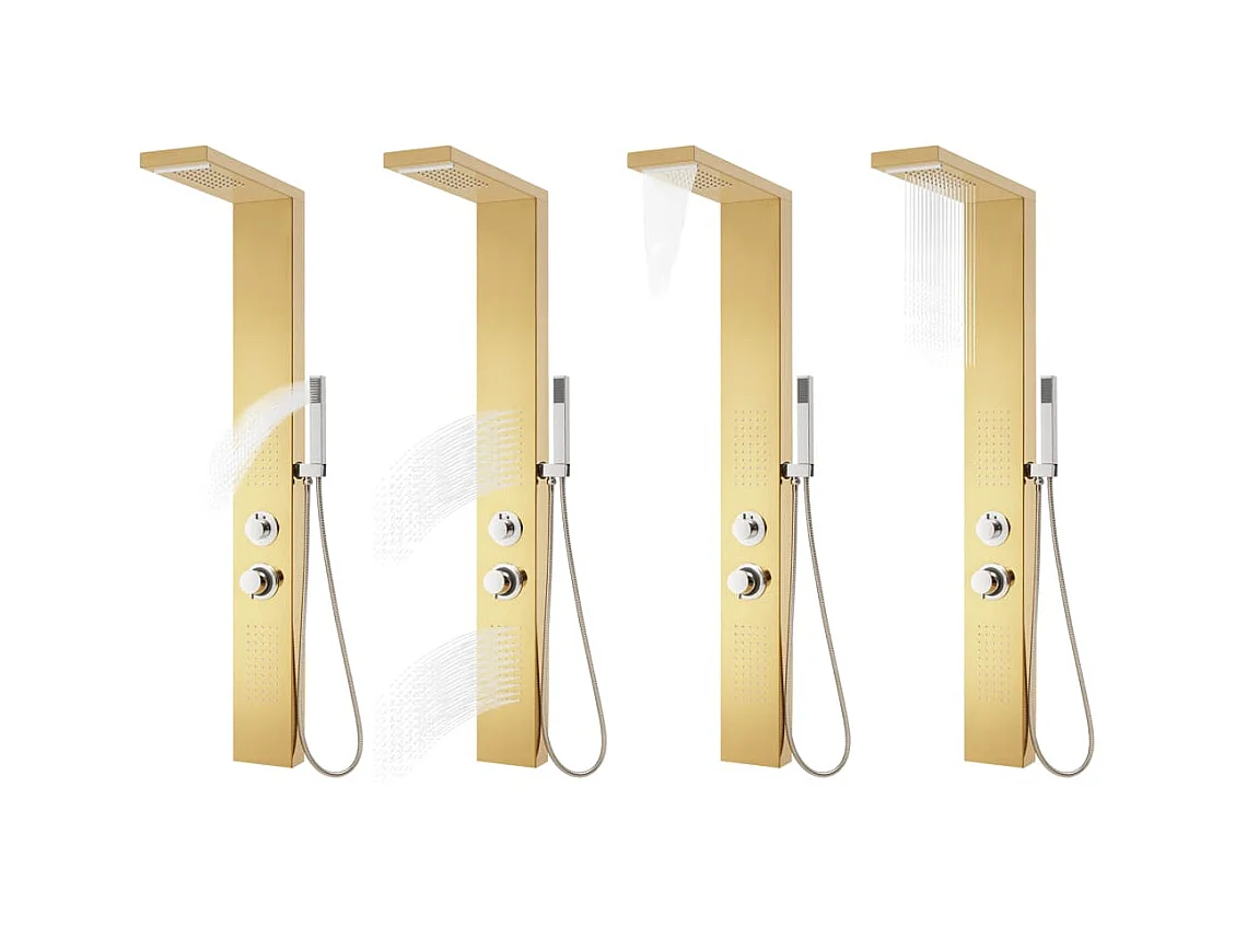 Sistema di colonne doccia per bagno in acciaio inox 130 cm oro 02_0003110