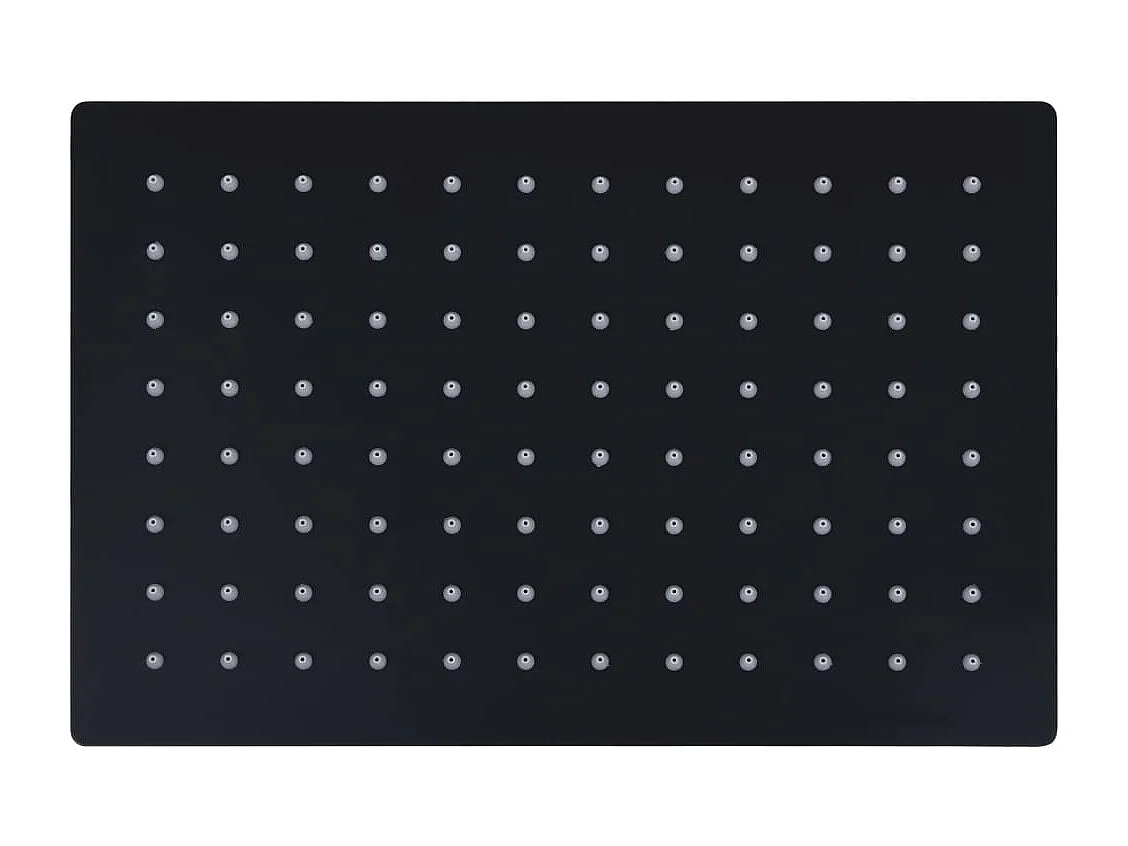 Alcachofa de ducha tipo lluvia Rociador Alcachofa de ducha Alcachofa de ducha de mano Accesorio de baño Acero inoxidable 30 x 20 cm Rectangular Negro 02_0002082