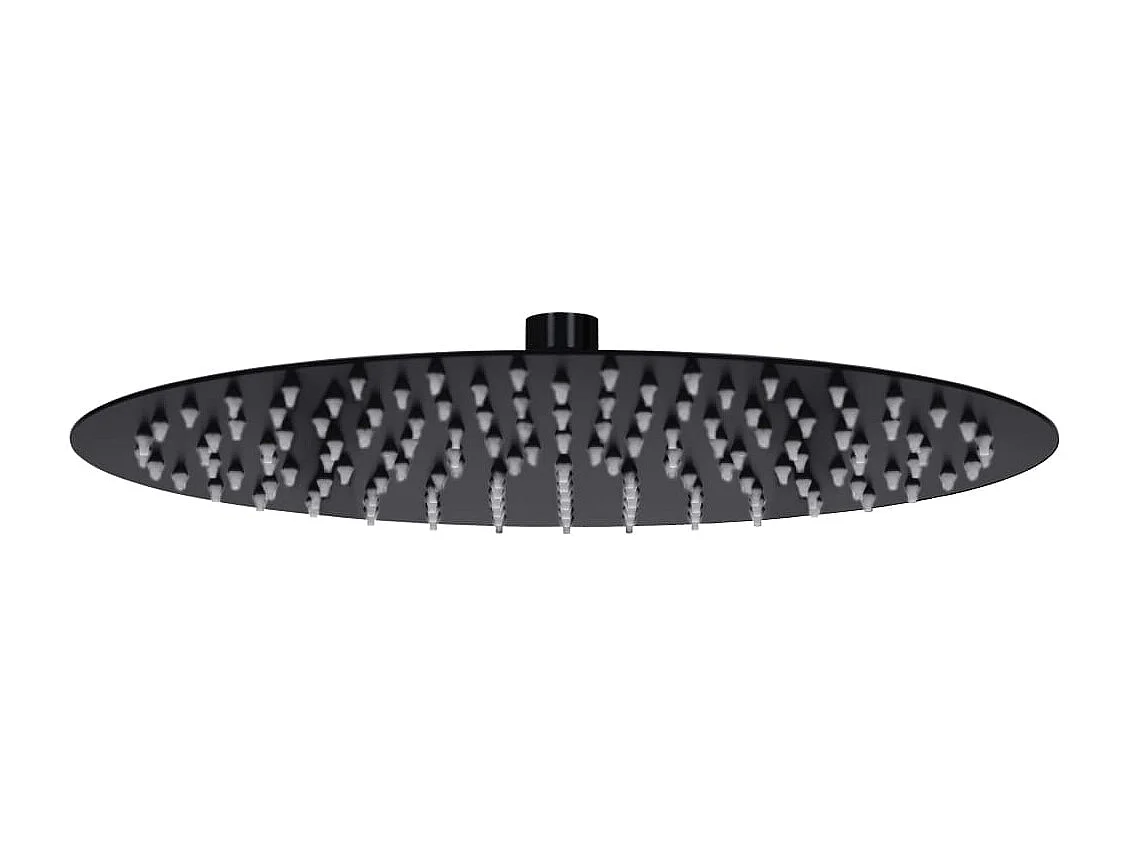 Alcachofa de ducha tipo lluvia Rociador Alcachofa de ducha Alcachofa de ducha de mano Accesorio de baño Acero inoxidable 30 cm Redondo Negro 02_0002074