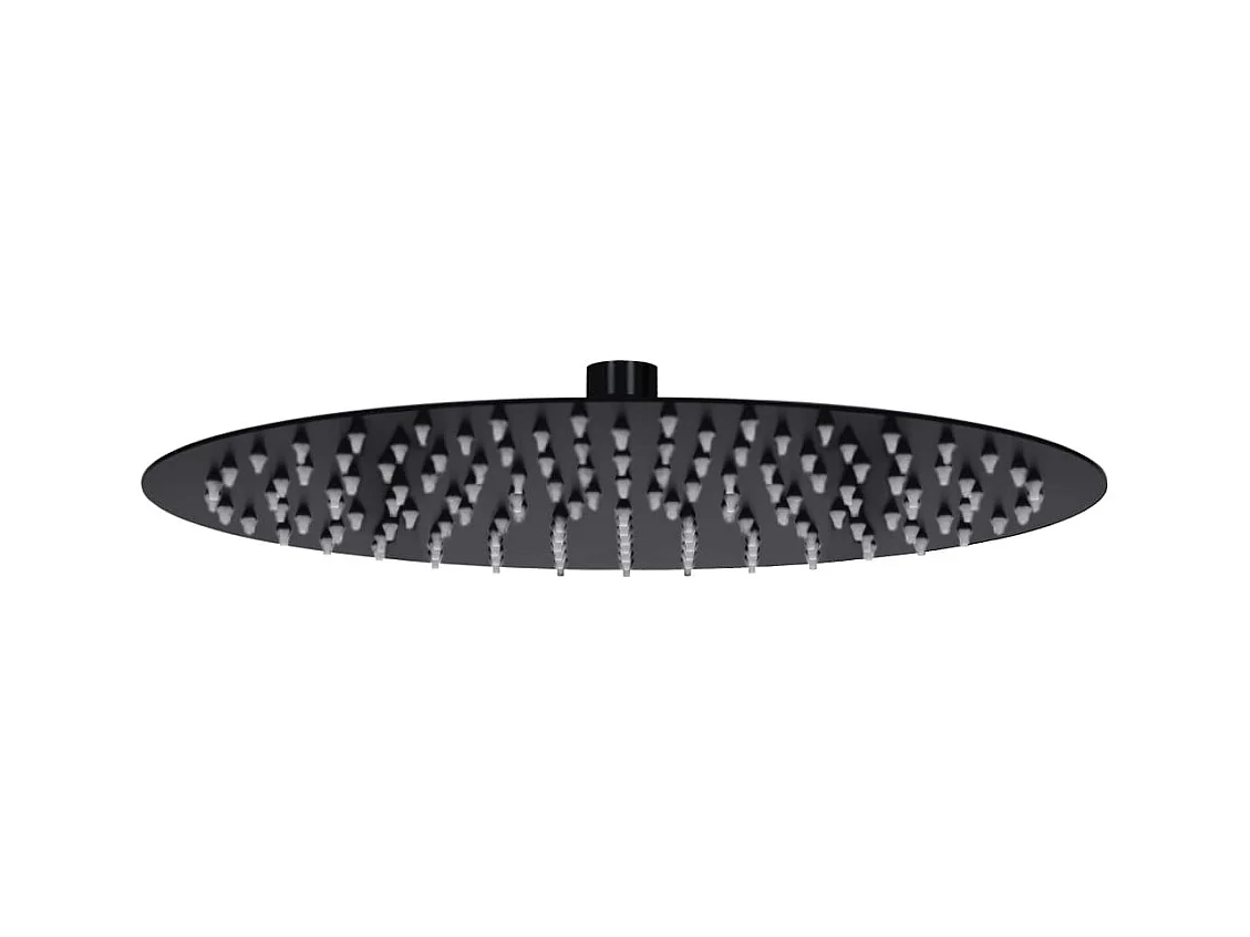 Soffione doccia a pioggia Soffione doccia Soffione doccia a mano Accessorio per il bagno Acciaio inossidabile 30 cm Rotondo Nero 02_0002074