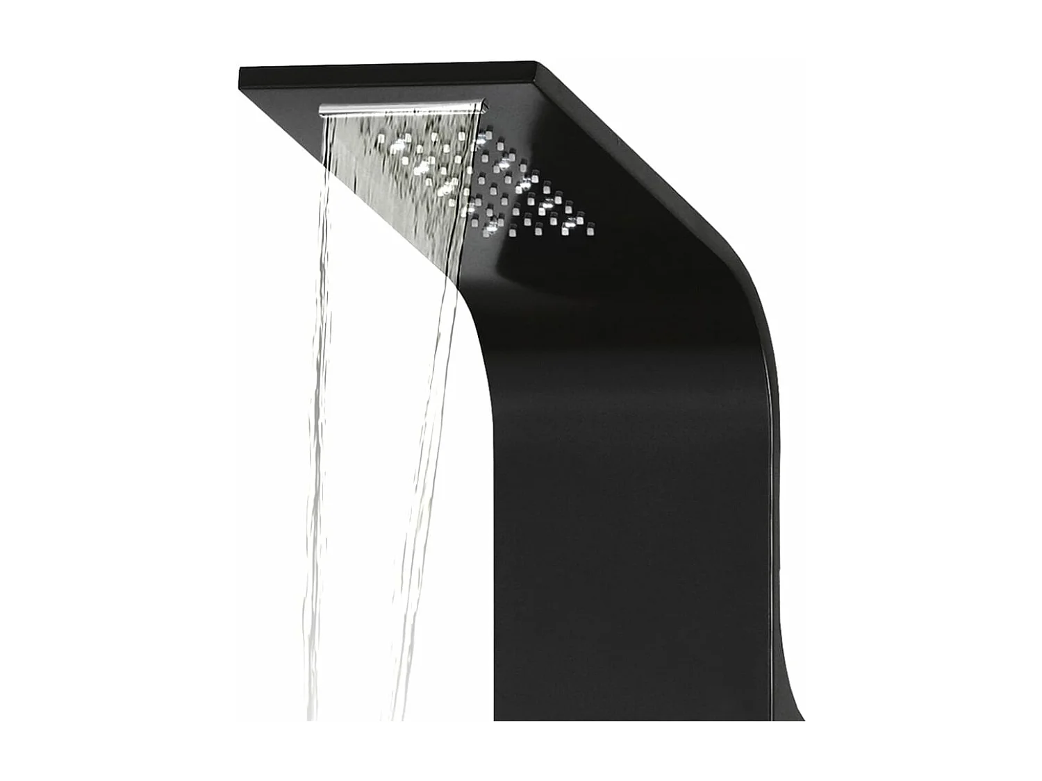 Pannello doccia soffione doccia vetro acciaio inox 130 cm nero 02_0003431