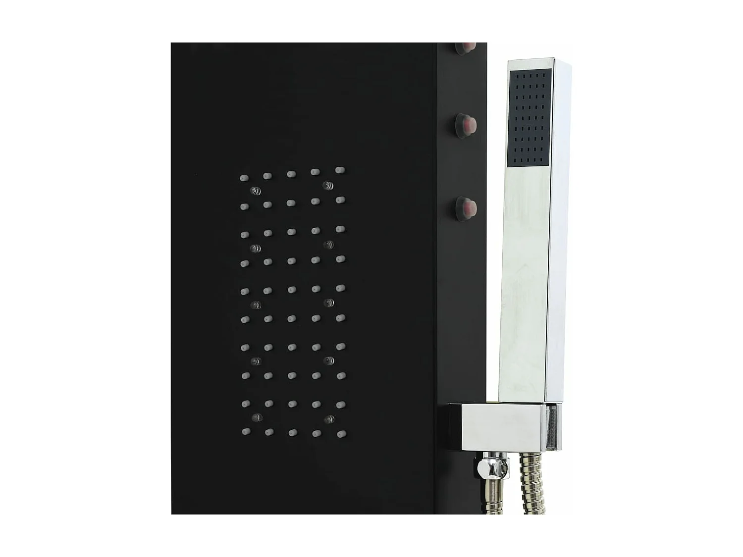 Pannello doccia soffione doccia vetro acciaio inox 130 cm nero 02_0003431