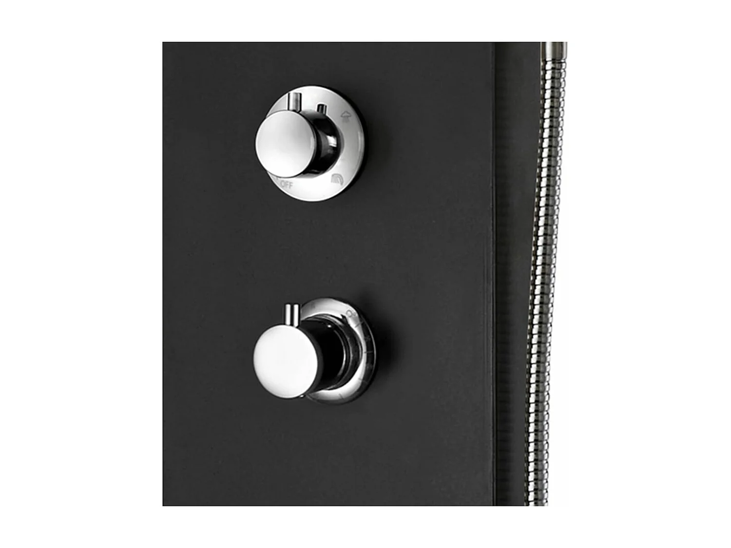 Pannello doccia soffione doccia vetro acciaio inox 130 cm nero 02_0003431