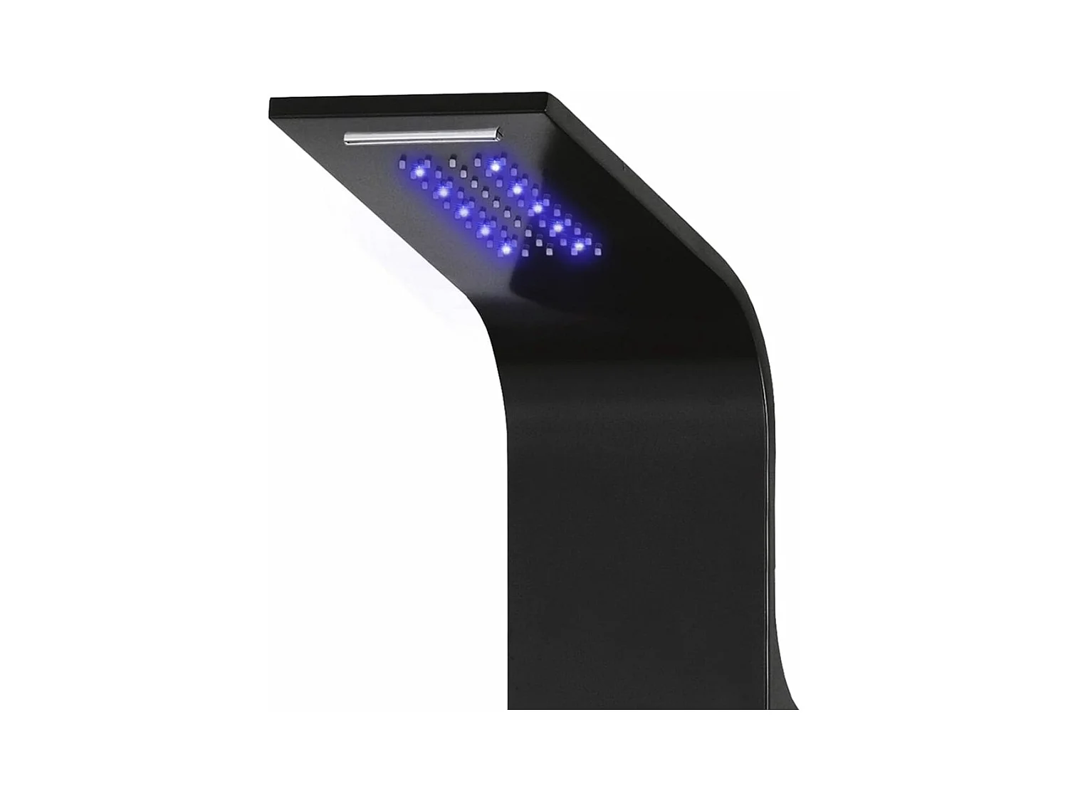 Panel de ducha rociador grifo vidrio acero inoxidable 130 cm negro 02_0003431