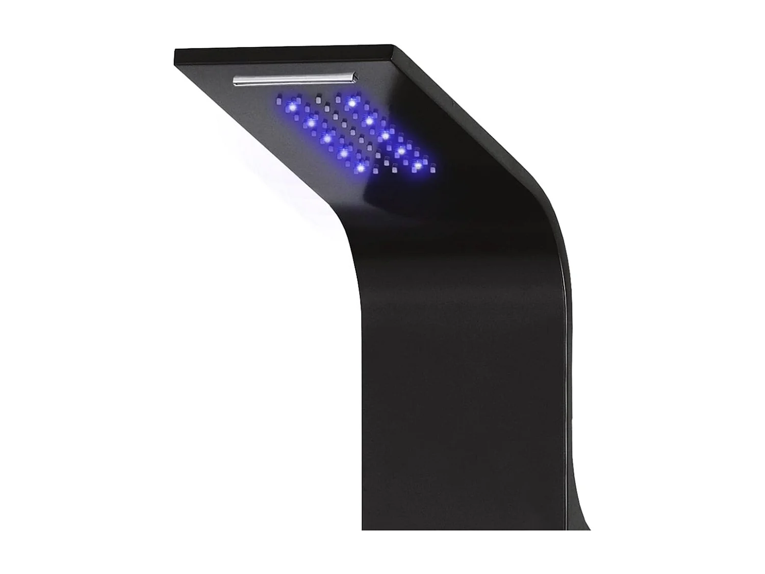 Painel de chuveiro com ducha torneira vidro aço inoxidável 130 cm preto 02_0003431