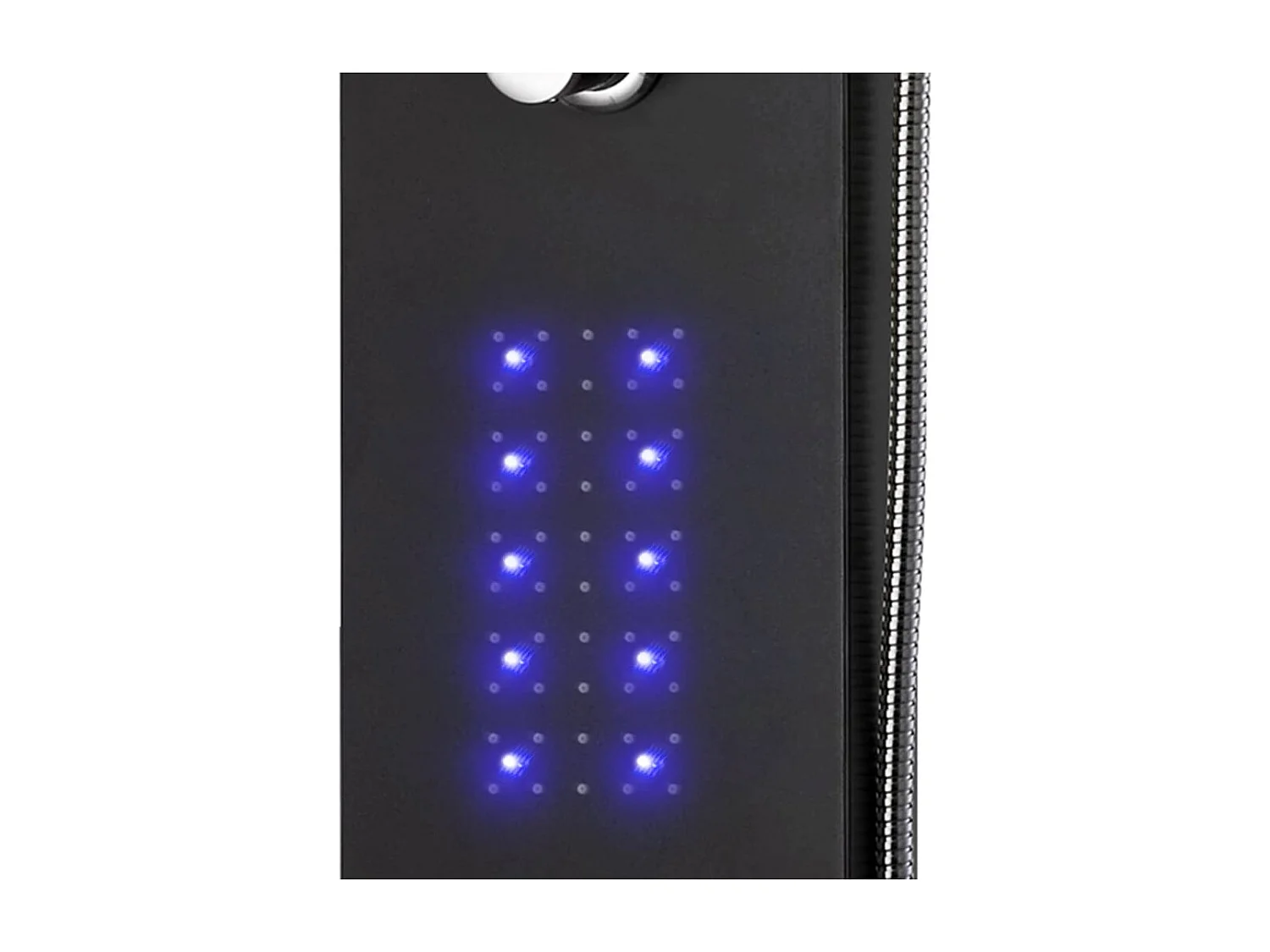 Painel de chuveiro com ducha torneira vidro aço inoxidável 130 cm preto 02_0003431