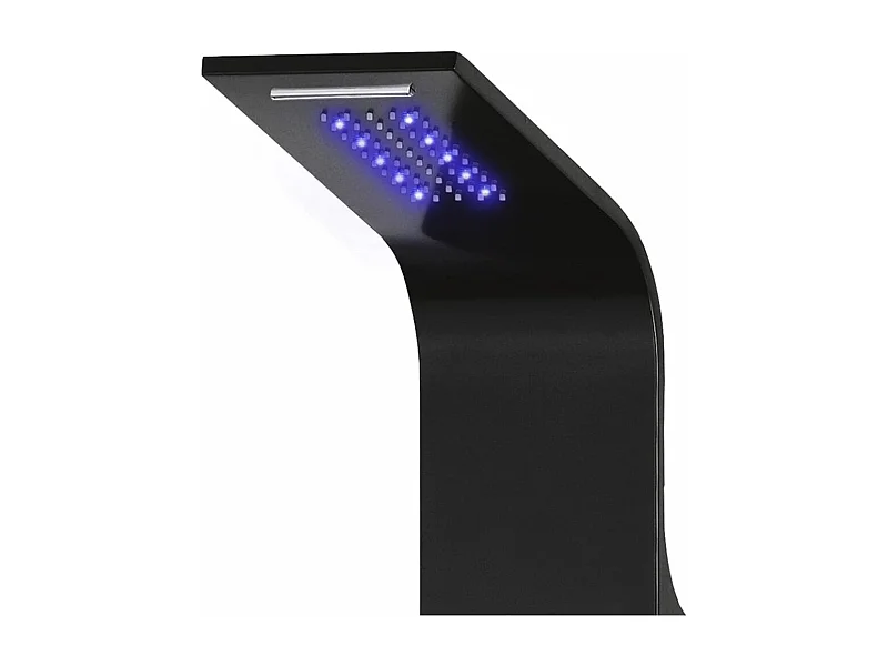 Painel de chuveiro torneira de chuveiro vidro aço inoxidável 130 cm preto 02_0003431