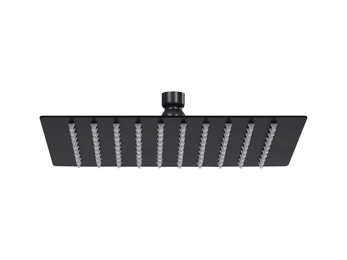 Soffione doccia a pioggia Soffione doccia Soffione doccia a mano Accessorio per il bagno Acciaio inossidabile 20 x 20 cm Quadrato Nero 02_0002077