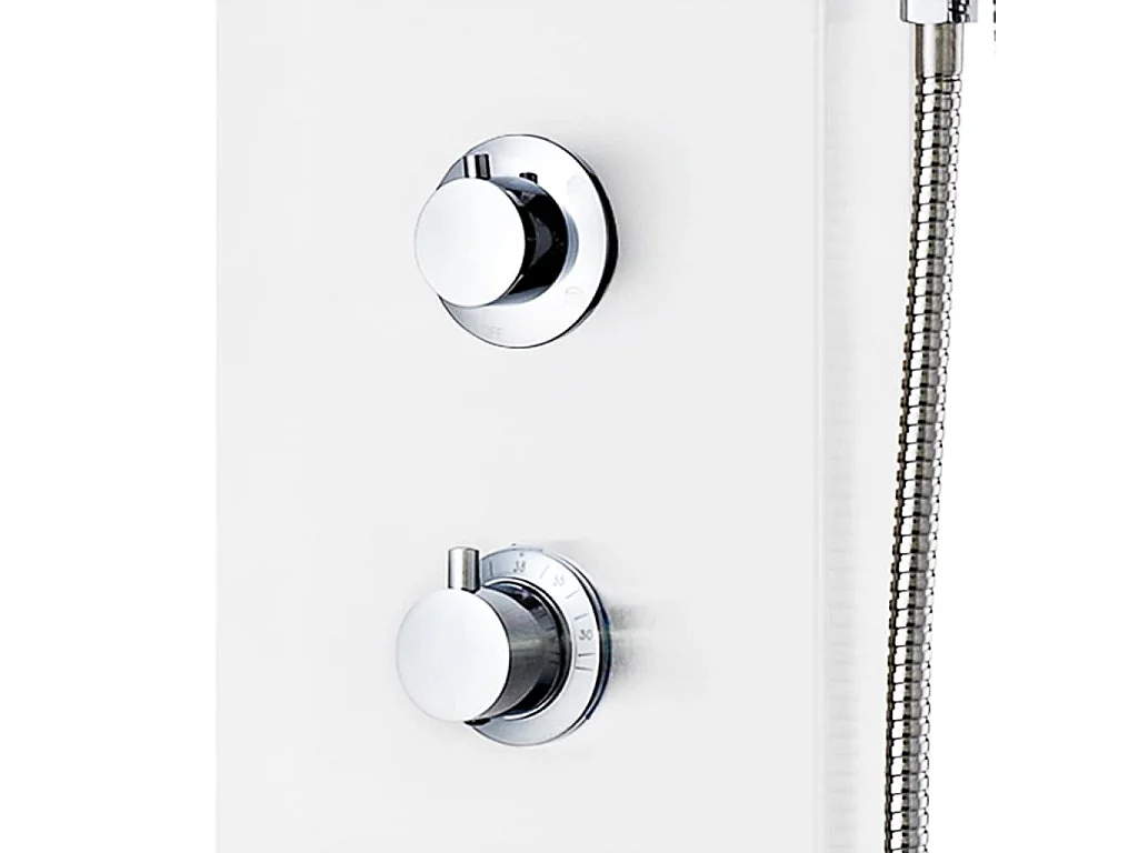 Pannello doccia soffione doccia alluminio 130 cm bianco 02_0003430