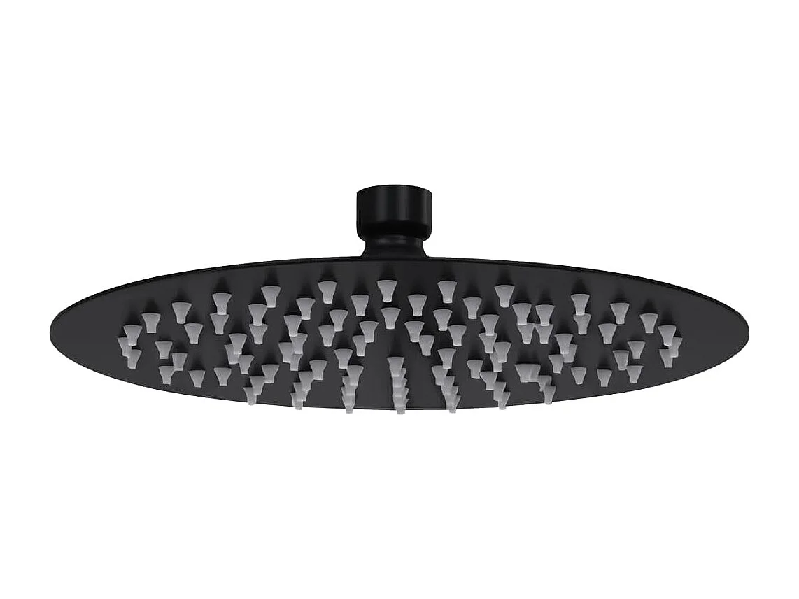 Alcachofa de ducha tipo lluvia Rociador Alcachofa de ducha Alcachofa de ducha de mano Accesorio de baño Acero inoxidable 20 cm Redondo Negro 02_0002072