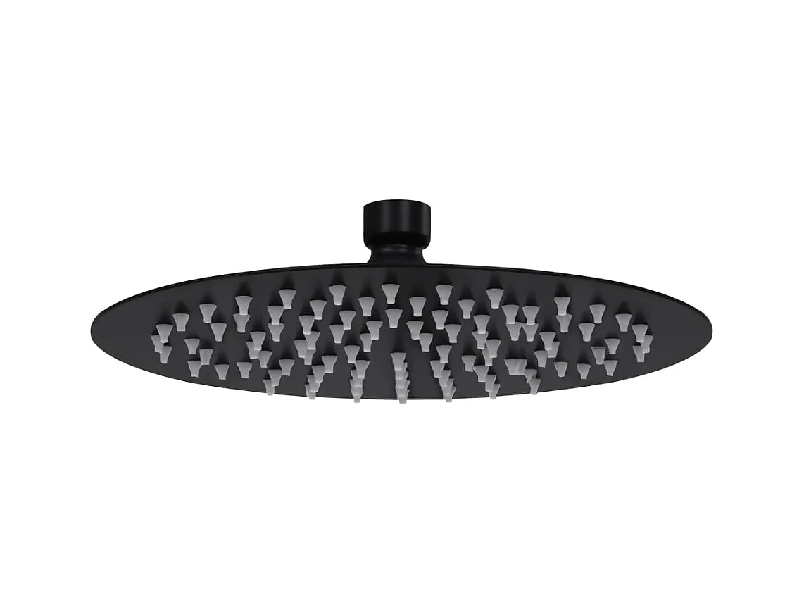 Soffione doccia a pioggia Soffione doccia Soffione doccia a mano Accessorio per il bagno Acciaio inossidabile 20 cm Rotondo Nero 02_0002072