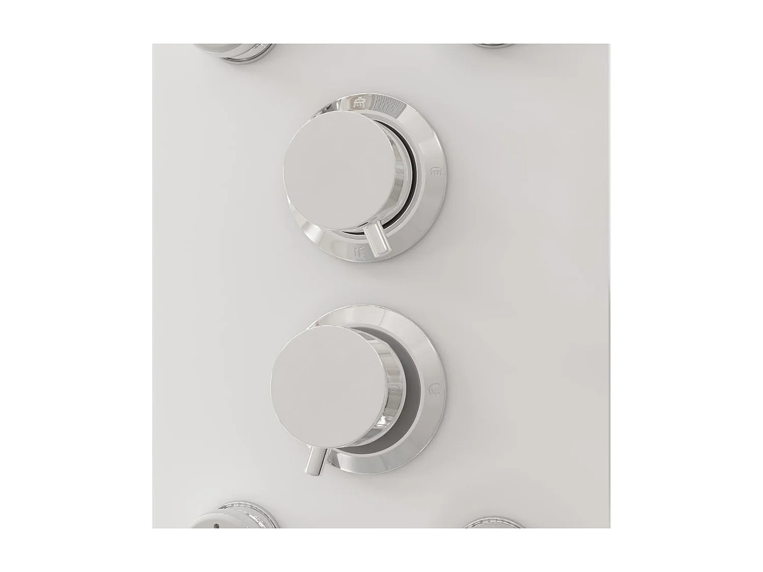 Painel de chuveiro torneira de chuveiro vidro aço inoxidável 130 cm branco 02_0003436