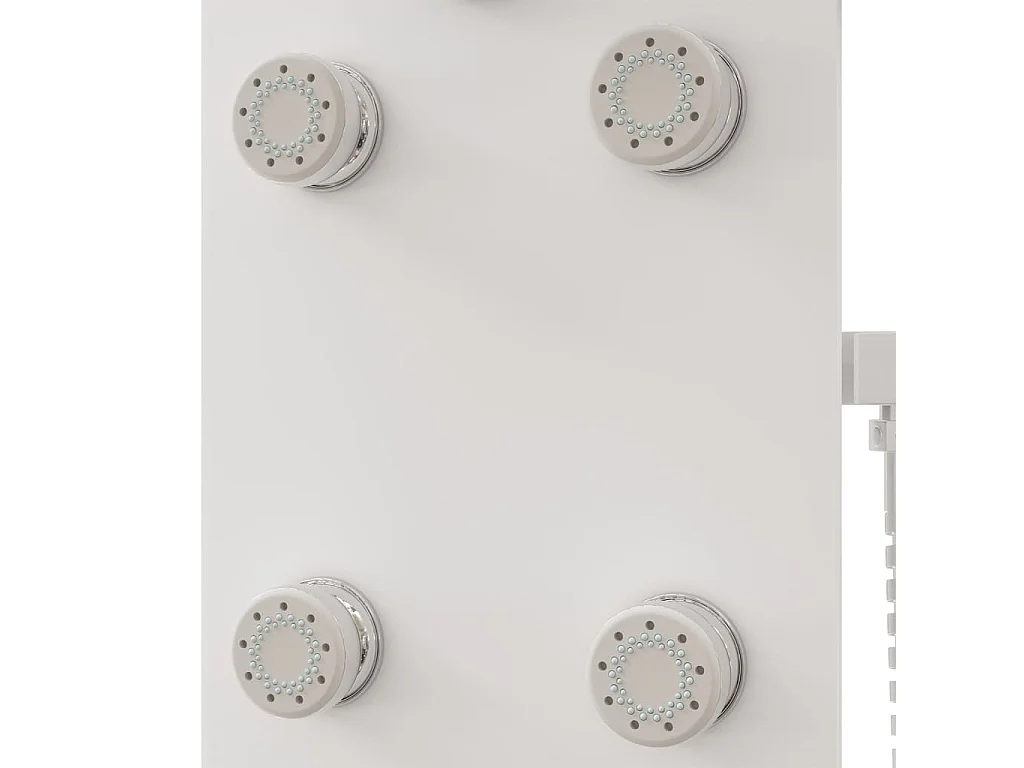 Painel de chuveiro torneira de chuveiro vidro aço inoxidável 130 cm branco 02_0003436