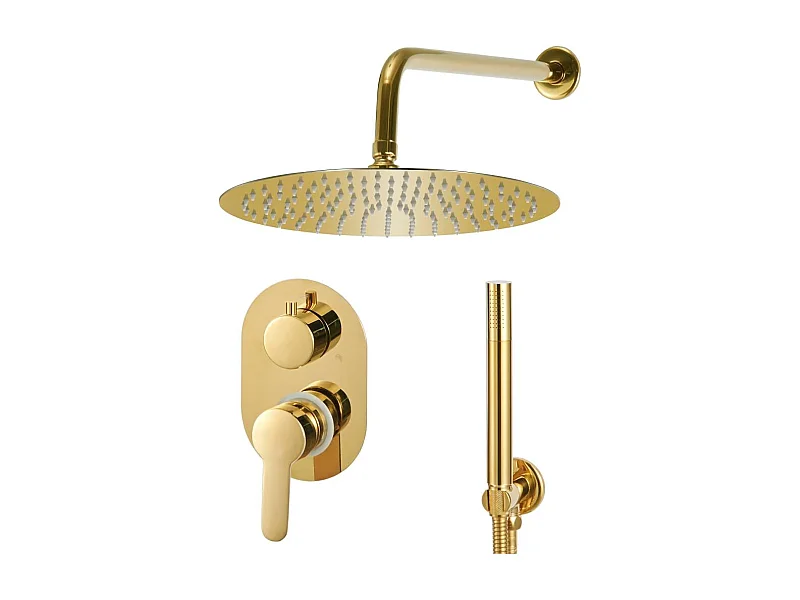 Conjunto completo sistema de chuveiro cabeça de chuveiro aço inoxidável dourado 02_0003107