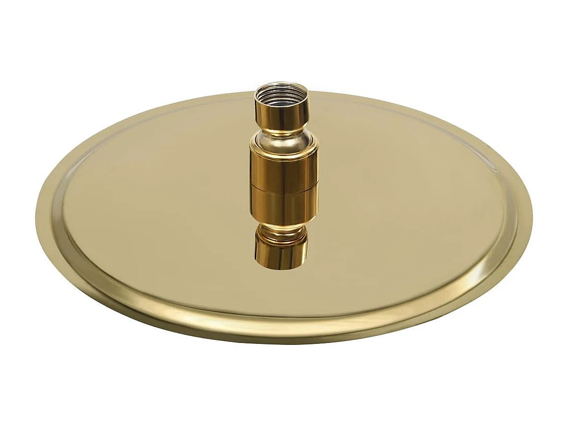 Alcachofa de ducha tipo lluvia Rociador Alcachofa de ducha Alcachofa de ducha de mano Accesorio de baño Acero inoxidable 20 cm Redondo Dorado 02_0002085