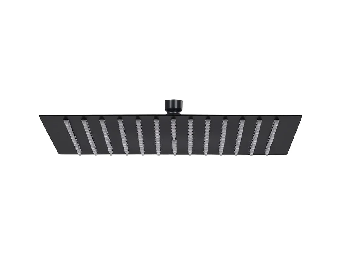 Soffione doccia a pioggia Soffione doccia Soffione doccia a mano Accessorio per il bagno Acciaio inossidabile 30 x 30 cm Quadrato Nero 02_0002079