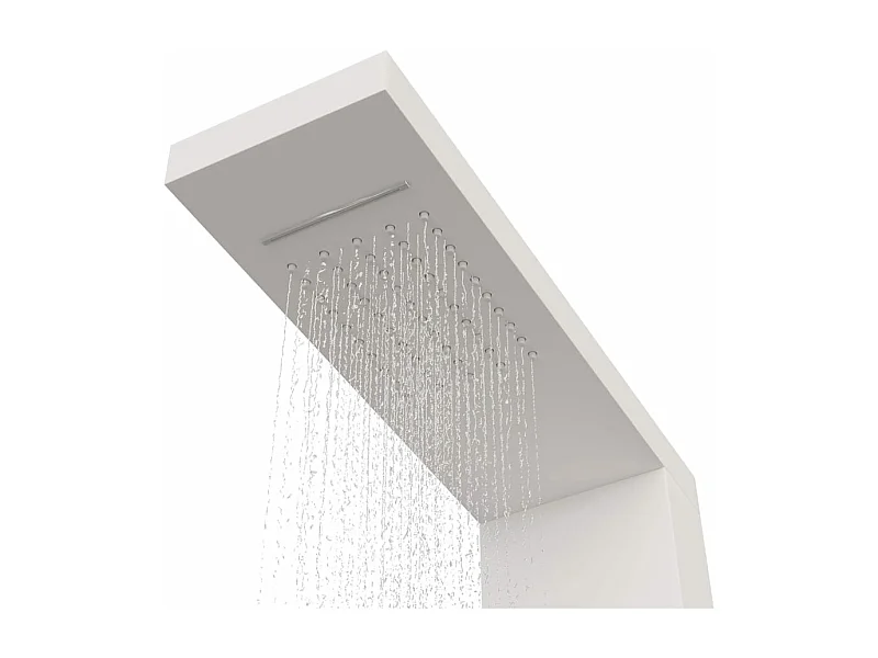 Sistema de painel de chuveiro alumínio plástico interior do banheiro 114 cm branco 02_0003117