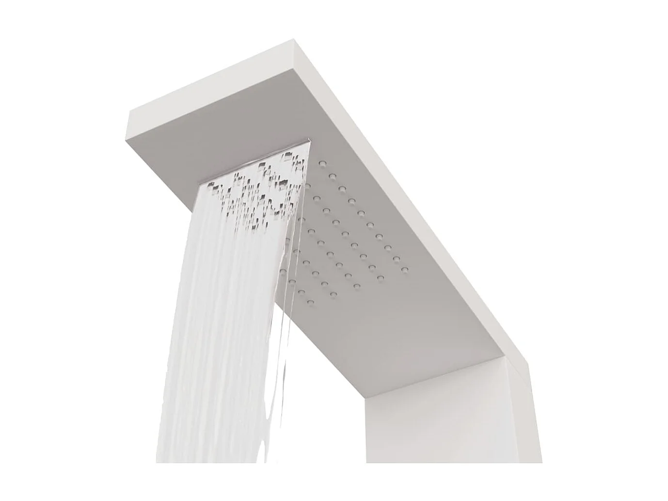 Sistema de panel de ducha de aluminio y plástico para baño interior 114 cm blanco 02_0003117