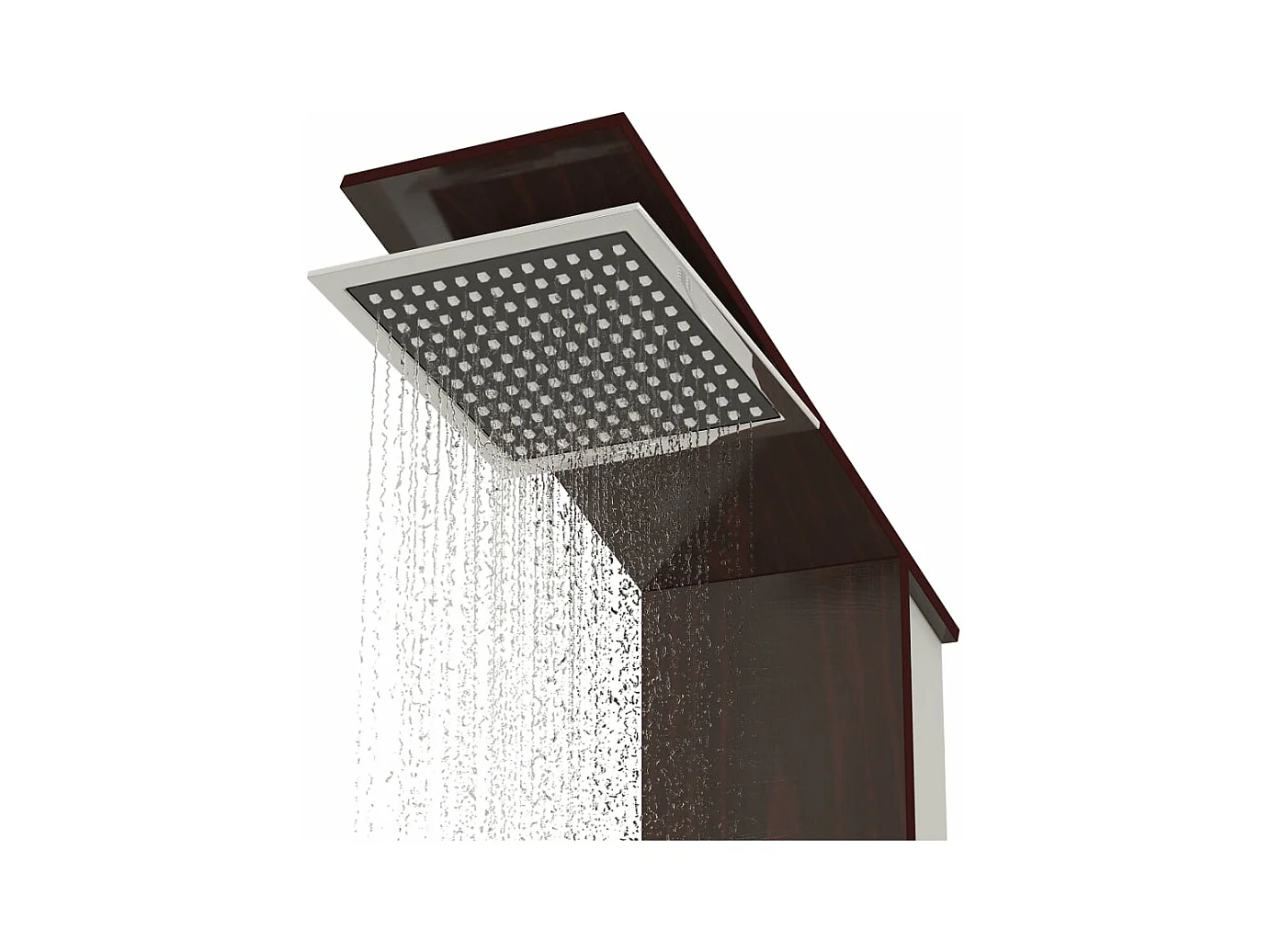 Sistema de mampara de ducha de cristal para baño interior 127 cm marrón 02_0003122