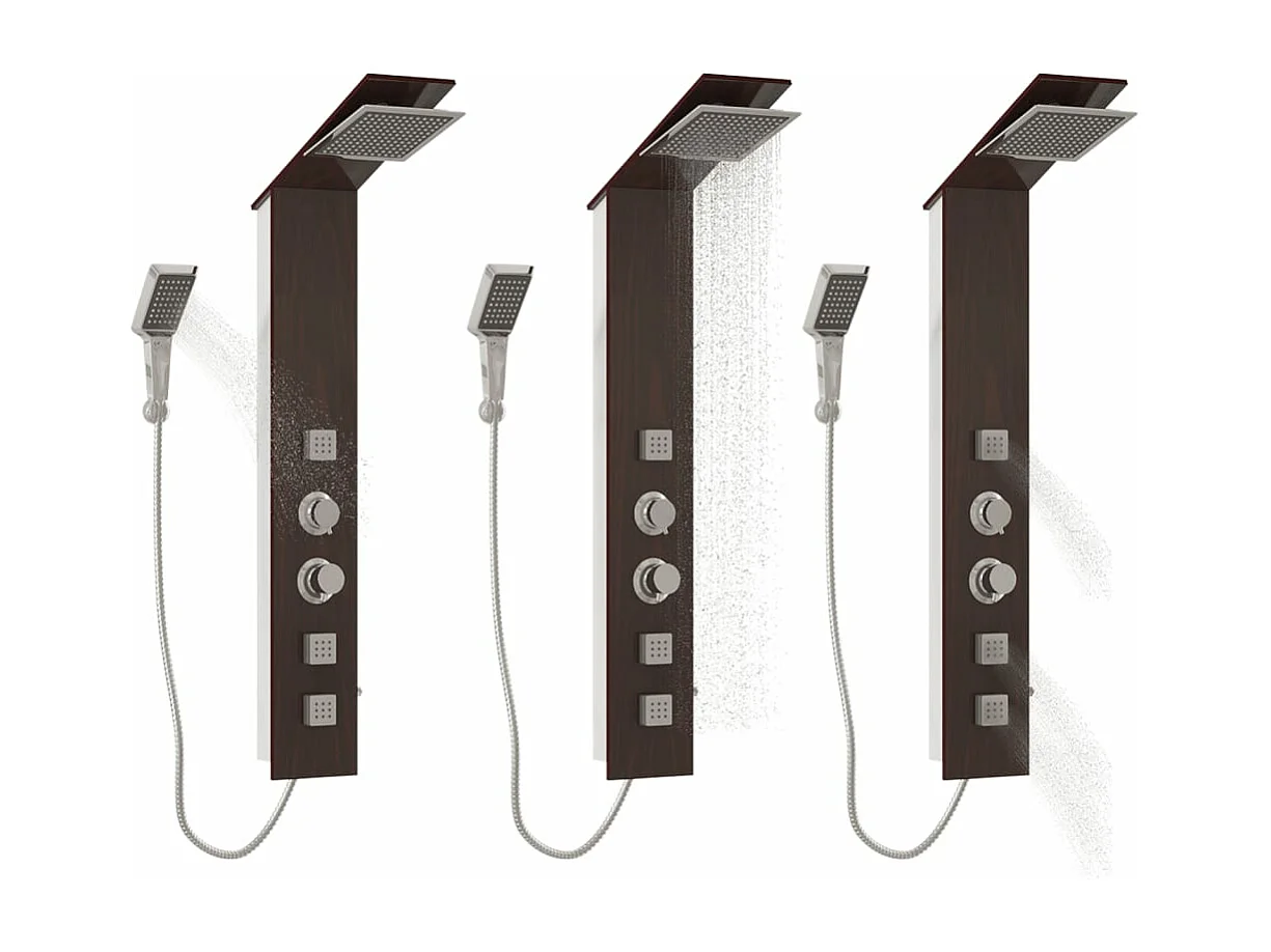 Sistema di pannelli doccia in vetro per bagno interno 127 cm marrone 02_0003122