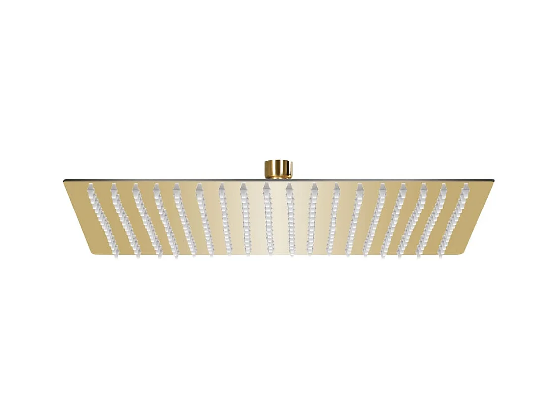 Alcachofa de ducha tipo lluvia Rociador Alcachofa de ducha Alcachofa de ducha de mano Accesorio de baño Acero inoxidable 50 x 50 cm Cuadrado Dorado 02_0002094