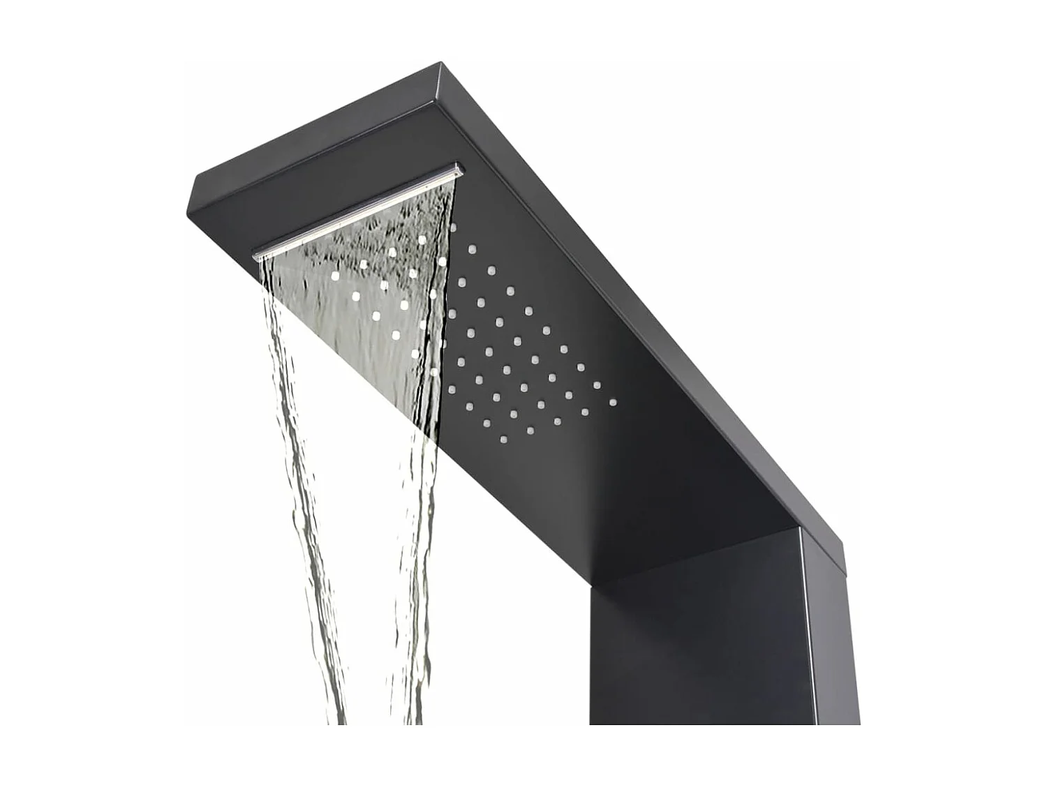 Sistema di pannelli doccia in alluminio bagno casa nero opaco 02_0003119