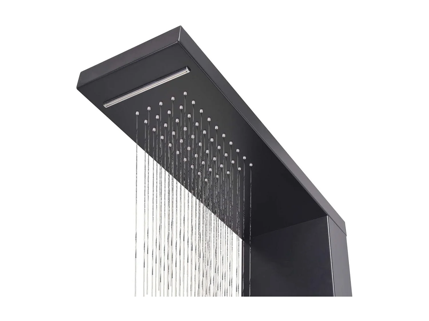 Sistema di pannelli doccia in alluminio bagno casa nero opaco 02_0003119