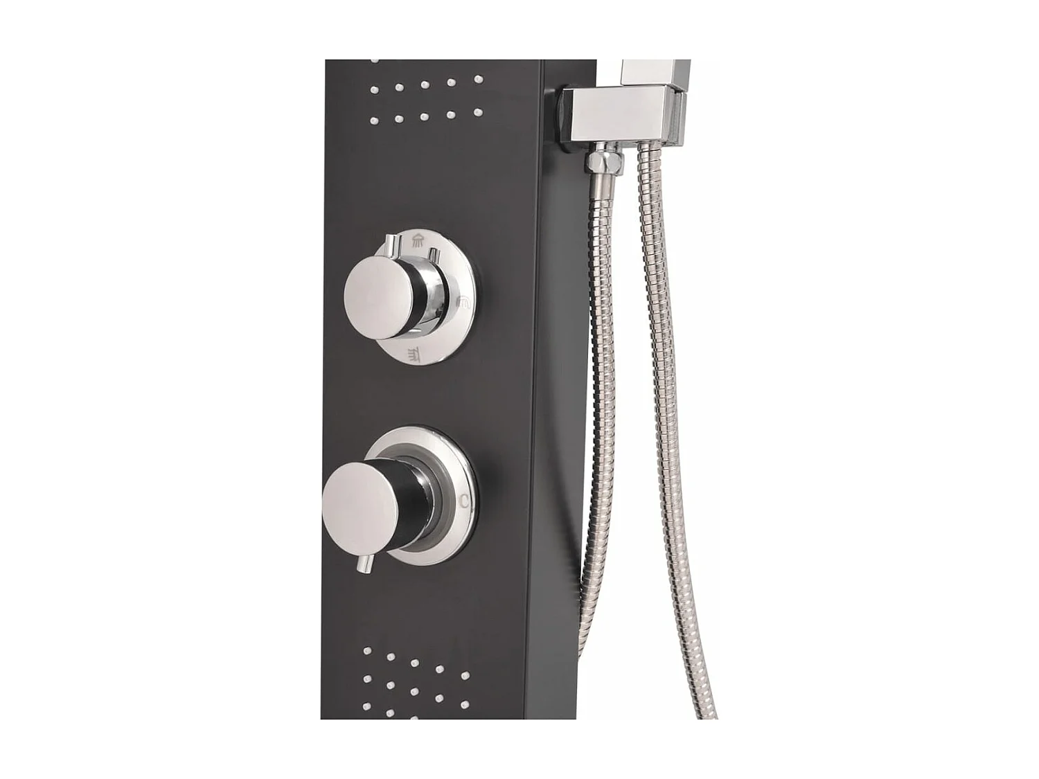 Sistema di pannelli doccia in alluminio bagno casa nero opaco 02_0003119