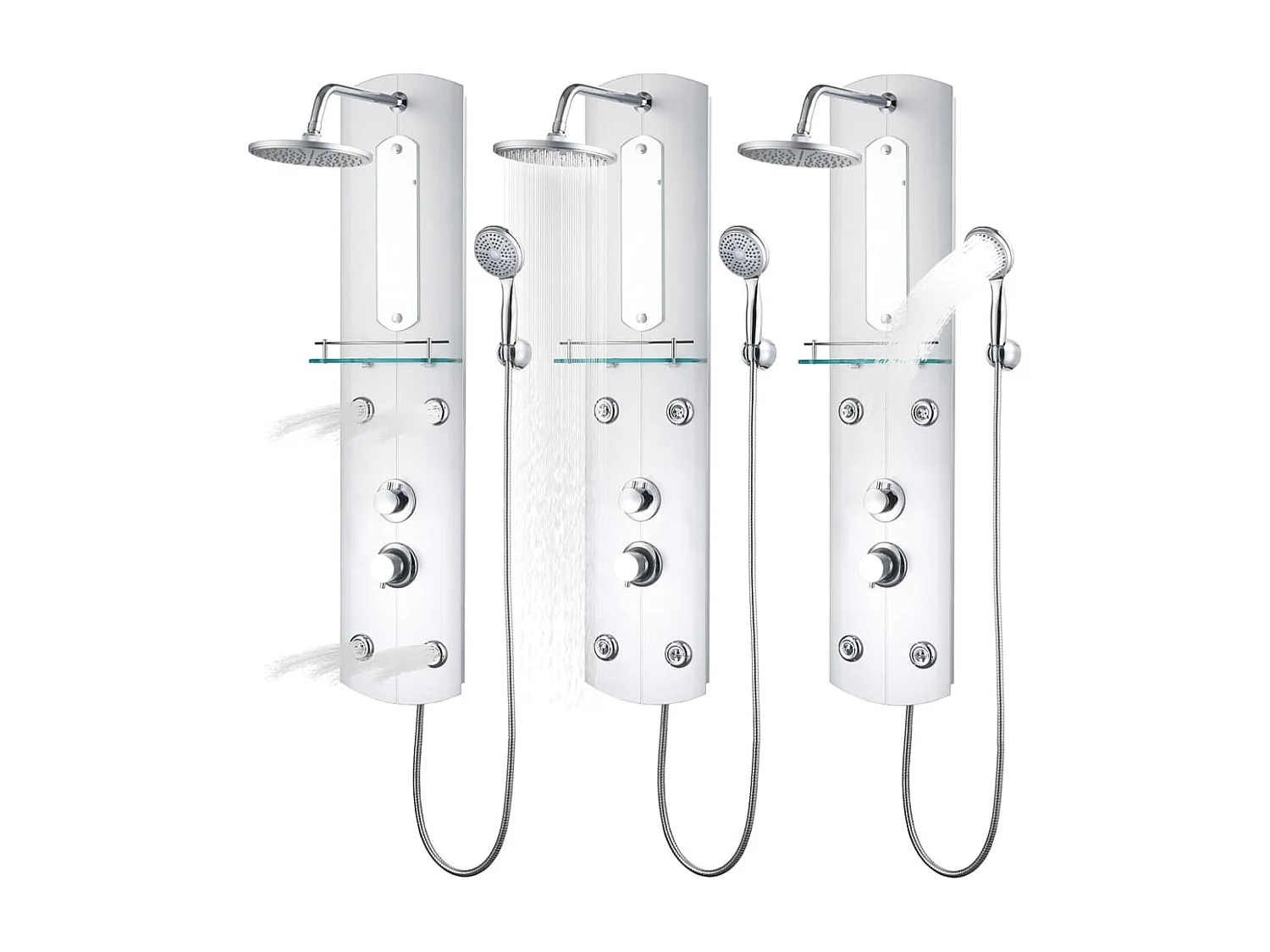Panneau de douche pomme argenté 25 x 43 x 110 cm 02_0003429