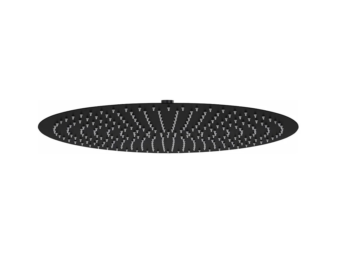 Alcachofa de ducha tipo lluvia Rociador Alcachofa de ducha Alcachofa de ducha de mano Accesorio de baño Acero inoxidable 50 cm Redondo Negro 02_0002076