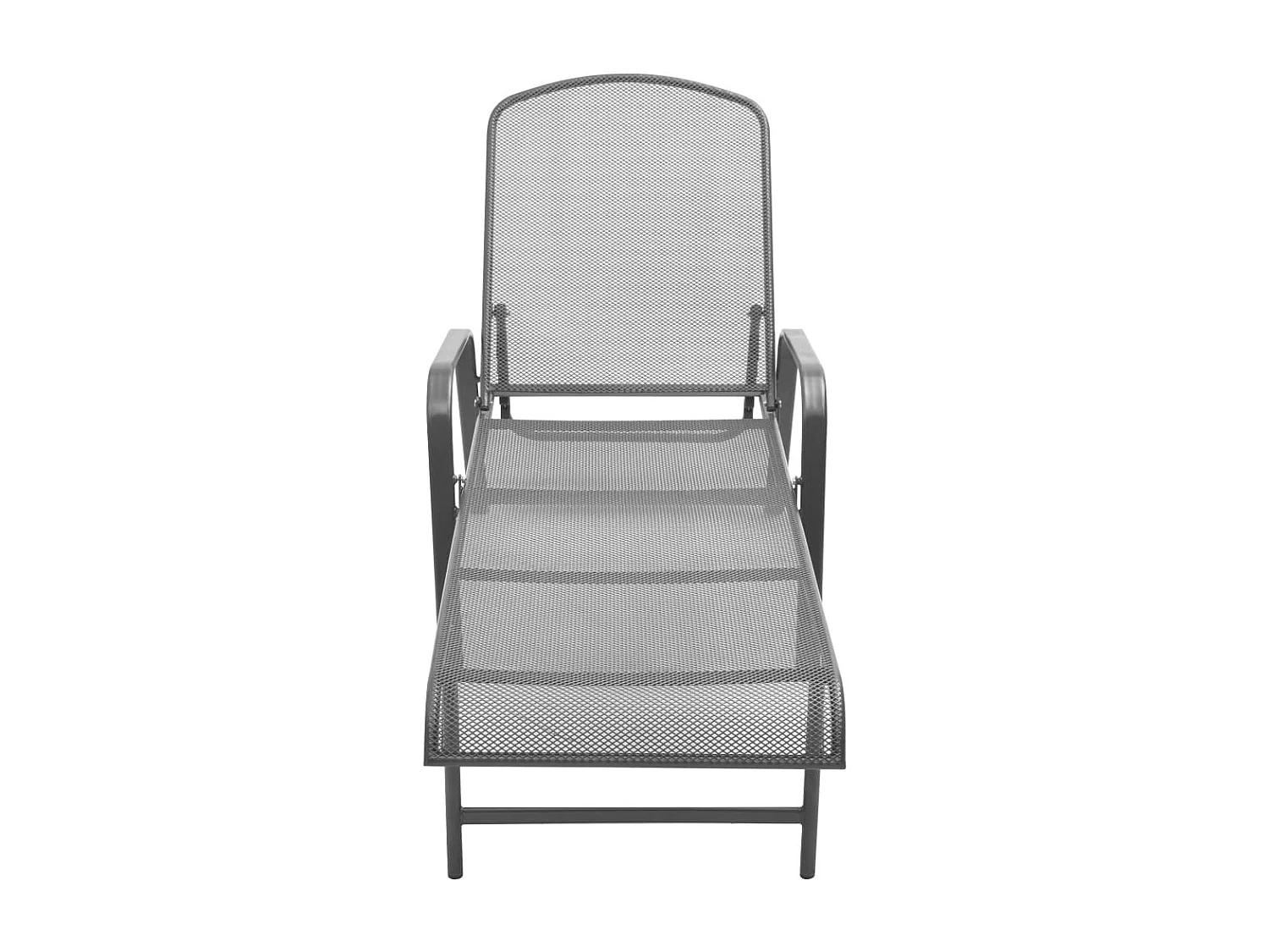 Conjunto de 2 espreguiçadeiras espreguiçadeira para banhos de sol jardim cama terraço móveis de exterior com mesa de aço antracite 02_0012071