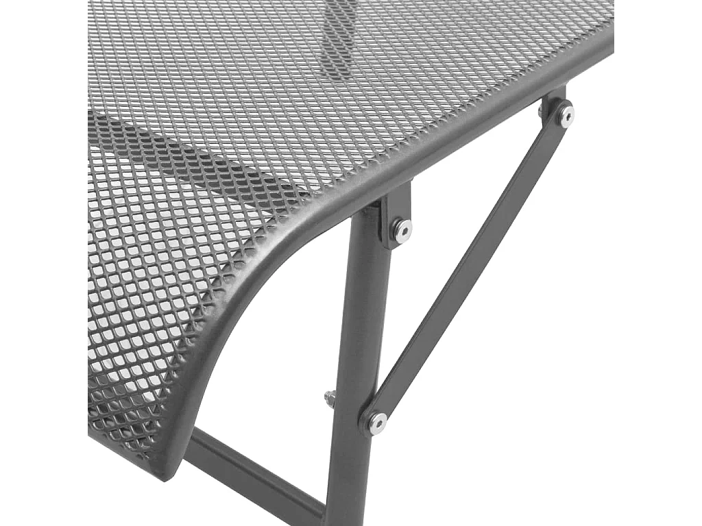 Conjunto de 2 espreguiçadeiras espreguiçadeira para banhos de sol jardim cama terraço móveis de exterior com mesa de aço antracite 02_0012071