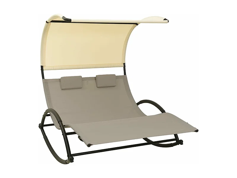 Transat chaise longue bain crème 139 x 180 x 170 cm 02_0012725