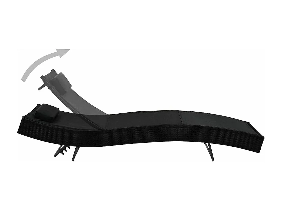 Lot de 2 transats résine noire 213 x 70 x 40 cm 02_0012145